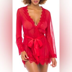 AVID LOVE | Elegant Red Lace Women’s Robe